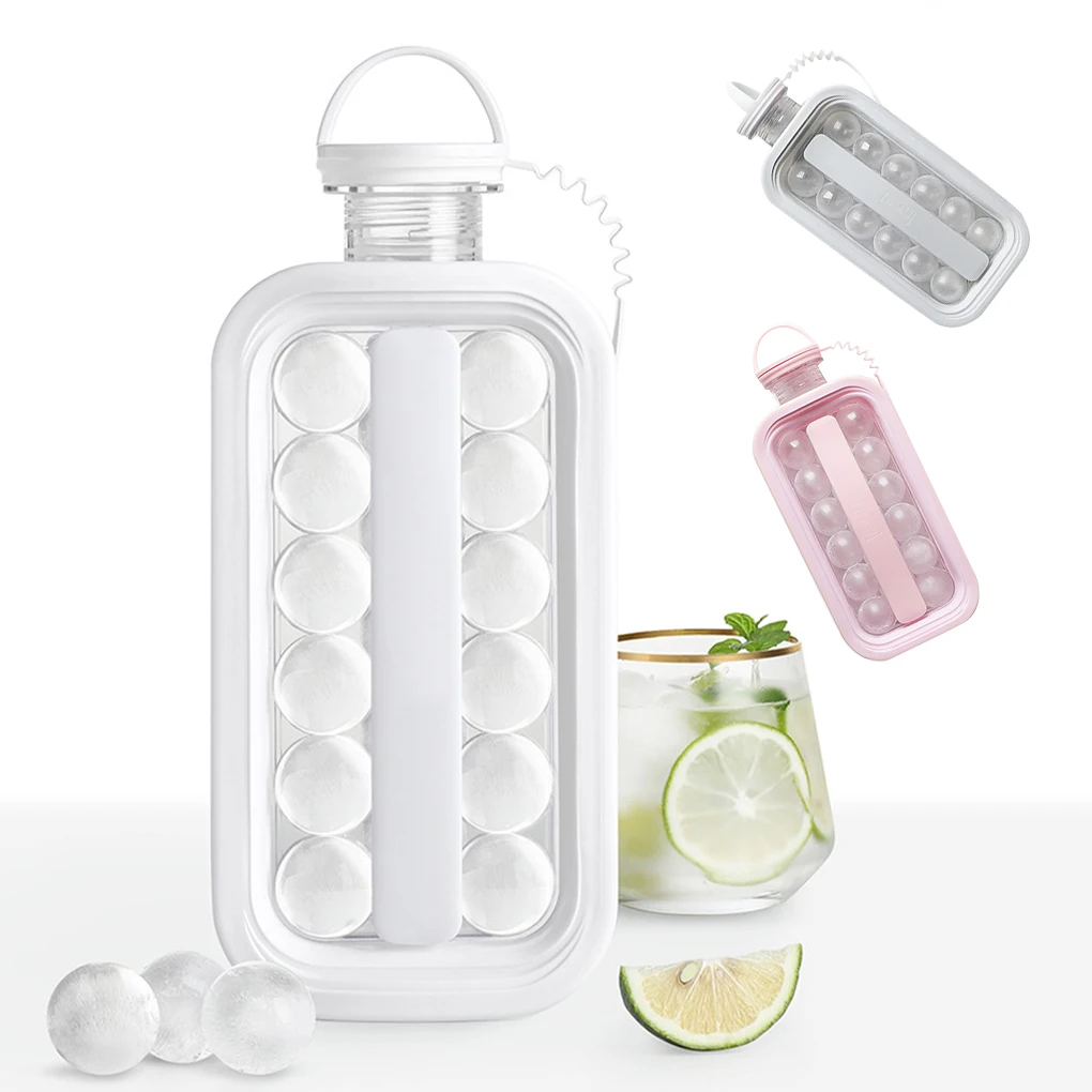2 Pieces Ice Ball Mold 2-in-1 Ice Cube Maker Water Bottle Ball Making Mould with Leakproof Cap, White Transparent
2 Pieces Ice Ball Mold 2-in-1 Ice Cube Maker Water Bottle Ball Making Mould with Leakproof Cap, White Transparent