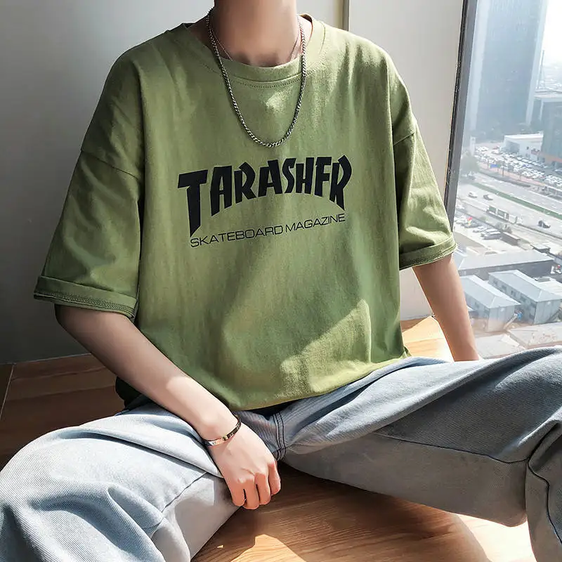 Summer short-sleeved t-shirt male Harajuku wind clothes male youth Korean version loose five-sleeve student top half-sleeve male
Summer short-sleeved t-shirt male Harajuku wind clothes male youth Korean version loose five-sleeve student top half-sleeve male
