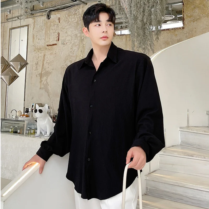 IEFB New Fashion Autumn Shirts Simple Jacquard Slightly Transparent Loose Casual Shirt Black White Lapel Tops 2021 New 9Y8519
IEFB New Fashion Autumn Shirts Simple Jacquard Slightly Transparent Loose Casual Shirt Black White Lapel Tops 2021 New 9Y8519