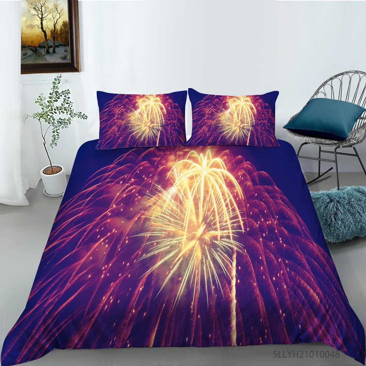 Fashion Fireworks Printing Bedding set Duvet cover with pillowcases Twin Queen King sizes 2/3pcs Home Textiles
Fashion Fireworks Printing Bedding set Duvet cover with pillowcases Twin Queen King sizes 2/3pcs Home Textiles