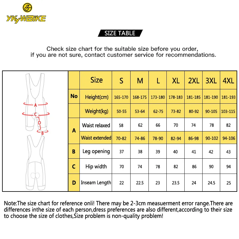 YKYWBIKE Cycling Bib Shorts Men Shockproof Cycling Bib Short Pro Korea Lycra Breathable Cool 6 Hours Ride Bike Shorts black
YKYWBIKE Cycling Bib Shorts Men Shockproof Cycling Bib Short Pro Korea Lycra Breathable Cool 6 Hours Ride Bike Shorts black