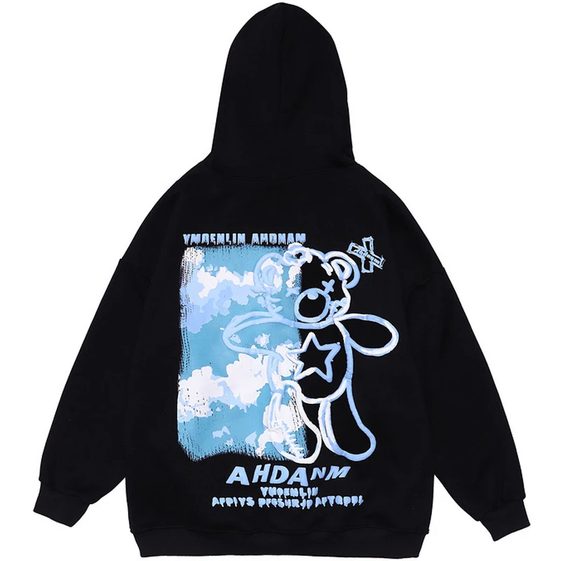 Men Cartoon Bear Foam Printing Hoodies Couple Cotton Fleece Hip Hop Fall Hooded Sweater Woman Preppy Loose Hooded Sweatshirt
Men Cartoon Bear Foam Printing Hoodies Couple Cotton Fleece Hip Hop Fall Hooded Sweater Woman Preppy Loose Hooded Sweatshirt