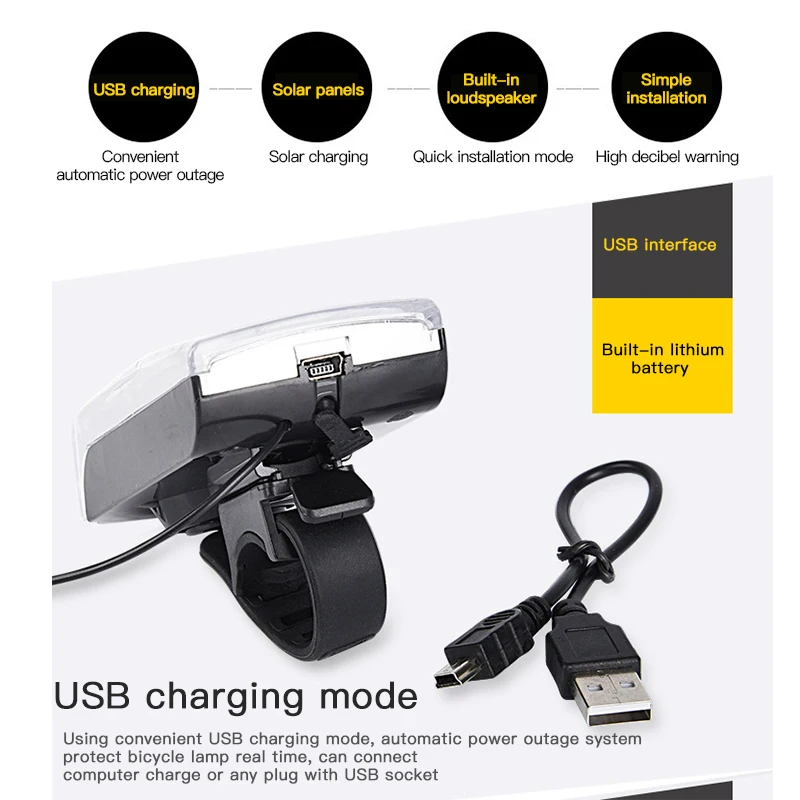Bicycle 4 LED Solar Lights High Quality 2 Lighting Modes Mountain Road Cycling Light Horn USB Rechargeable Outdoor Riding Lights
Bicycle 4 LED Solar Lights High Quality 2 Lighting Modes Mountain Road Cycling Light Horn USB Rechargeable Outdoor Riding Lights