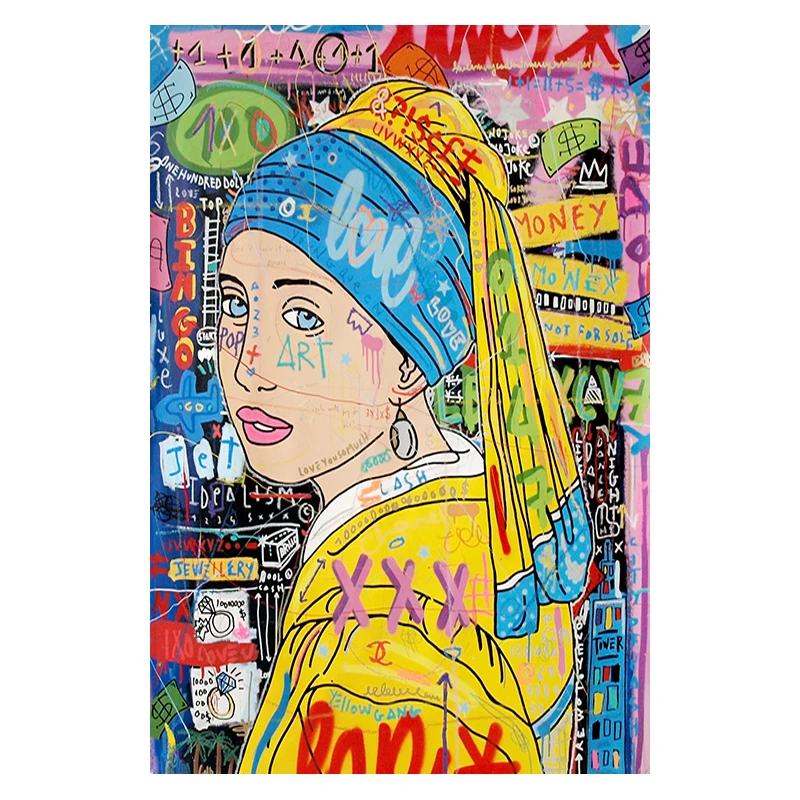 Graffiti Abstract Alec Mona Lisa Girl with Pearl Earrings Painting on The Wall Art Canvas Poster and Print Modern Home Picture
Graffiti Abstract Alec Mona Lisa Girl with Pearl Earrings Painting on The Wall Art Canvas Poster and Print Modern Home Picture