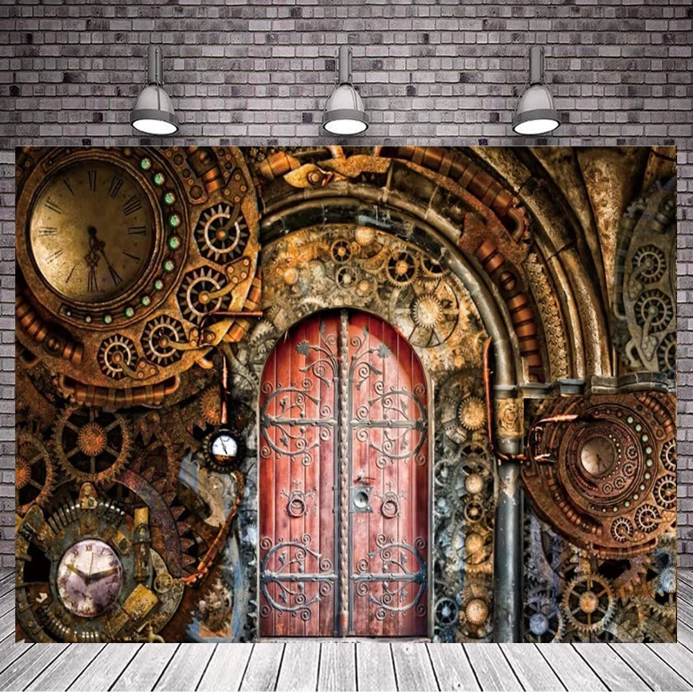 Retro Steampunk Photography Backdrop Vintage Metallic Mechanical Bronze Clockwork Gears Metal Door Background Nostalgia Style
Retro Steampunk Photography Backdrop Vintage Metallic Mechanical Bronze Clockwork Gears Metal Door Background Nostalgia Style
