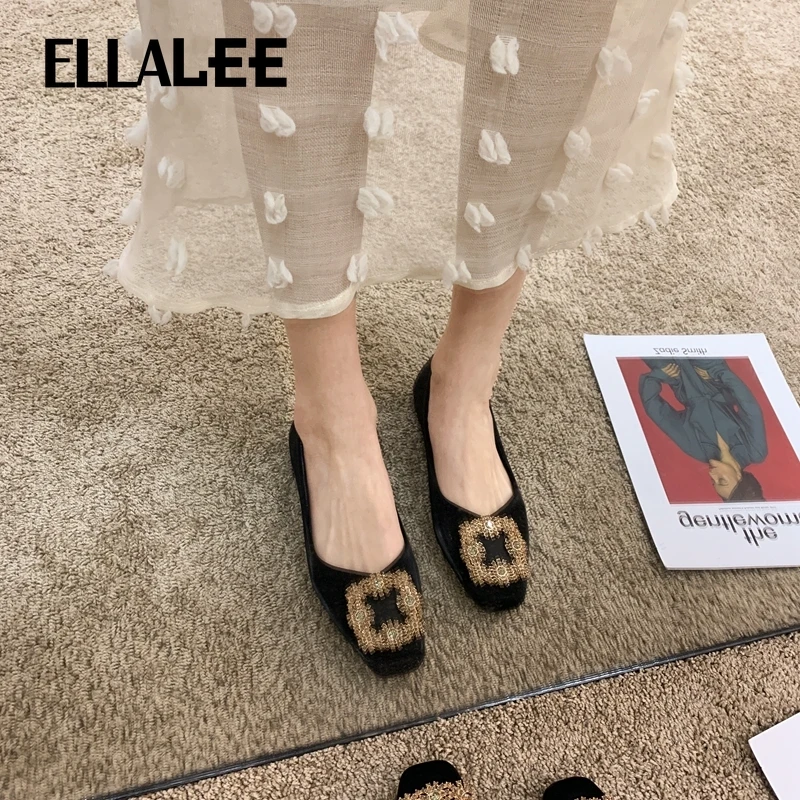 ELLALEE Ladies Platform Loafers Green Beige Metal Decoration Shallow Leisure Shining Pumps Handmade Women Office Shoe
ELLALEE Ladies Platform Loafers Green Beige Metal Decoration Shallow Leisure Shining Pumps Handmade Women Office Shoe