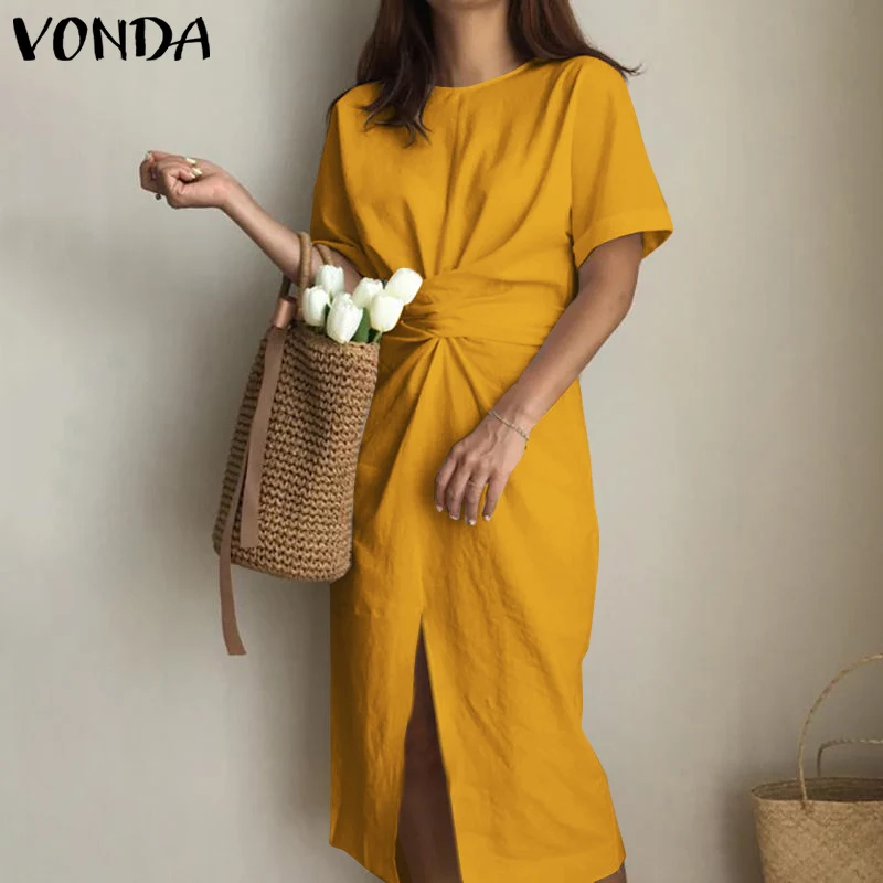 Элегантное платье 2022 VONDA, женские платья с коротким рукавом и бантом с разрезом спереди, праздничный пляжный сарафан, женское вечернее плать...
Элегантное платье 2022 VONDA, женские платья с коротким рукавом и бантом с разрезом спереди, праздничный пляжный сарафан, женское вечернее плать...