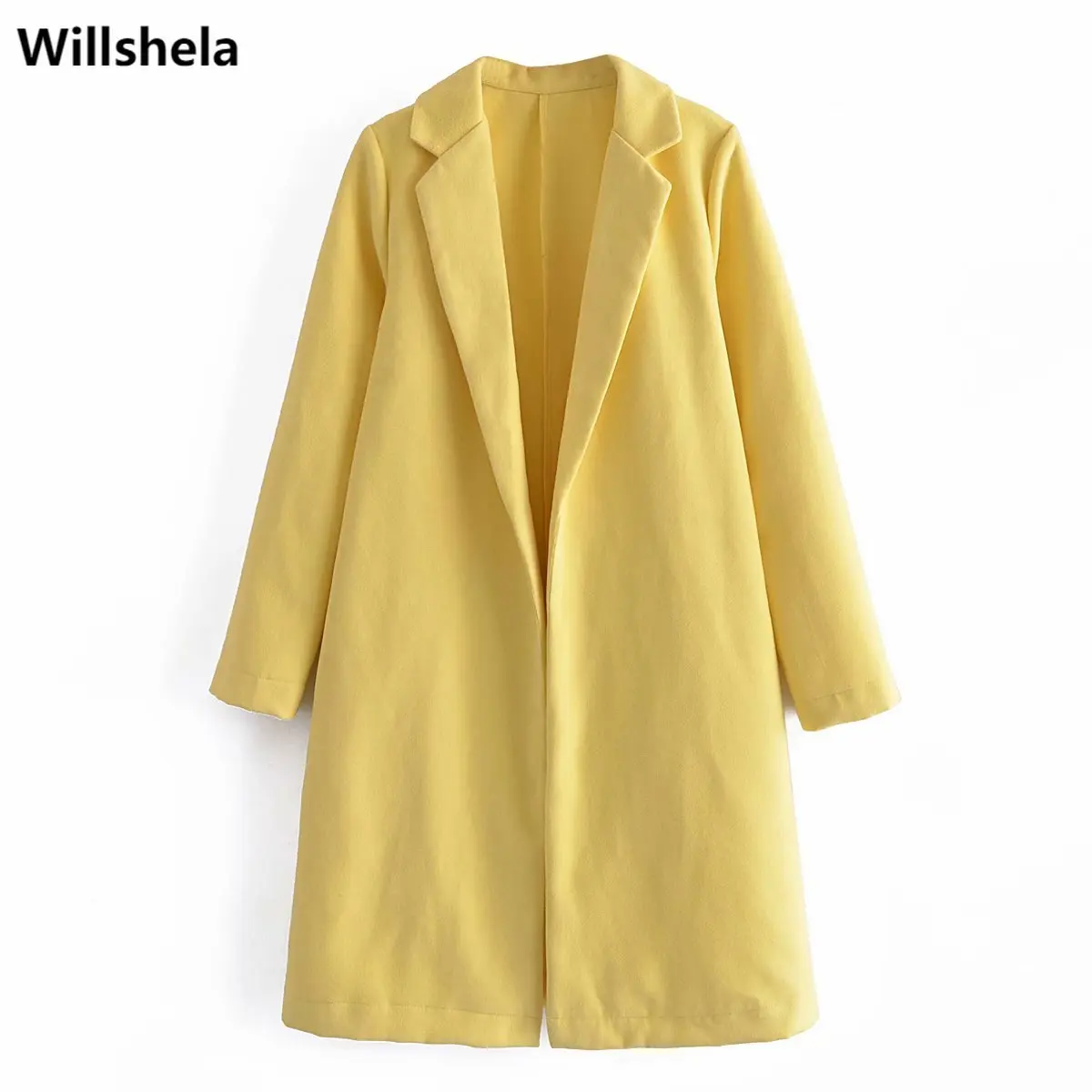 Willshela Women Fashion Oversized Open Long Coat Side Hidden Pockets Lapel Collar Long Sleeves Vintage Woman Outwear
Willshela Women Fashion Oversized Open Long Coat Side Hidden Pockets Lapel Collar Long Sleeves Vintage Woman Outwear