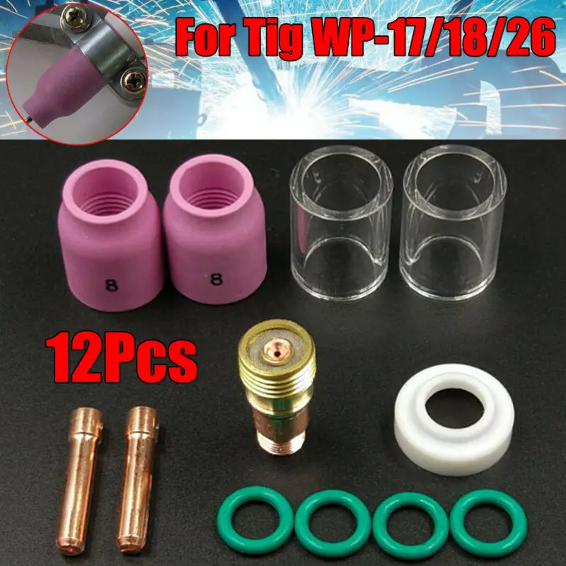 12pc Brand New And High Quality TIG Welding Stubby Gas Lens # 10 Heat Cup Kit For Tig-WP-17 / 18/26 Torch
12pc Brand New And High Quality TIG Welding Stubby Gas Lens # 10 Heat Cup Kit For Tig-WP-17 / 18/26 Torch