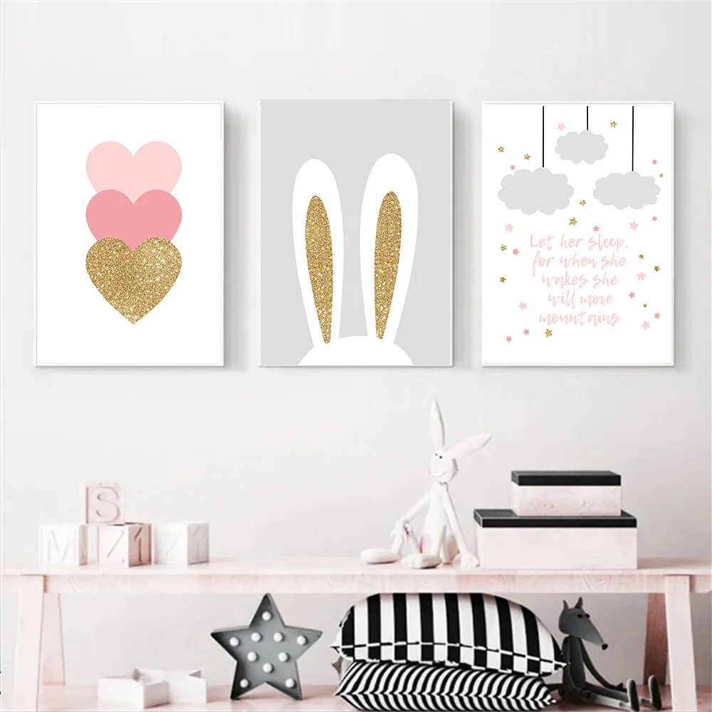Baby Rabbit's Ears Heart Star Cloud Wall Art Poster And Print Nursery Canvas Painting Nordic Pictures For Kids Girls Room Decor
Baby Rabbit's Ears Heart Star Cloud Wall Art Poster And Print Nursery Canvas Painting Nordic Pictures For Kids Girls Room Decor