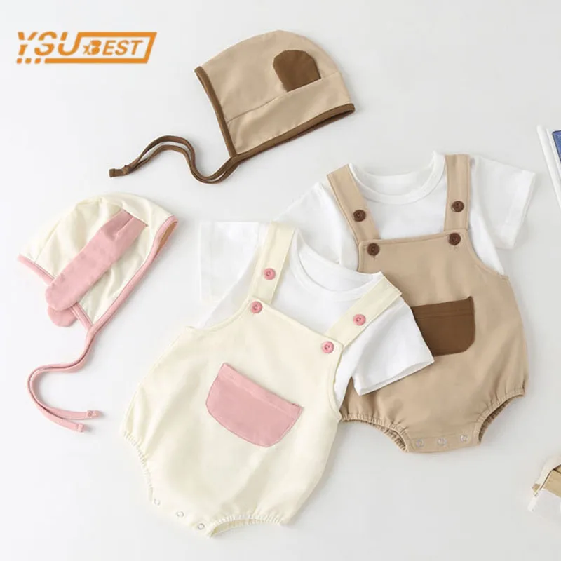 Summer Newborn Baby Boy Girl Braces Pure Color Rompers + Hat Toddler Jumpsuit Infant Baby Girls Boys Children Outfit Jumpsuit
Summer Newborn Baby Boy Girl Braces Pure Color Rompers + Hat Toddler Jumpsuit Infant Baby Girls Boys Children Outfit Jumpsuit