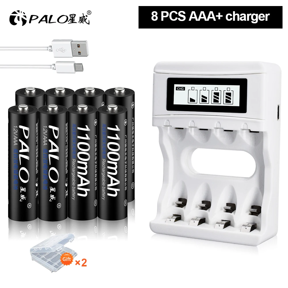 PALO 1100mAh AAA battery Ni-MH 1.2V AAA Rechargeable Battria AAA Rattery 3A Battery Rechargeable Ni-MH Batteries for toys Camera
PALO 1100mAh AAA battery Ni-MH 1.2V AAA Rechargeable Battria AAA Rattery 3A Battery Rechargeable Ni-MH Batteries for toys Camera