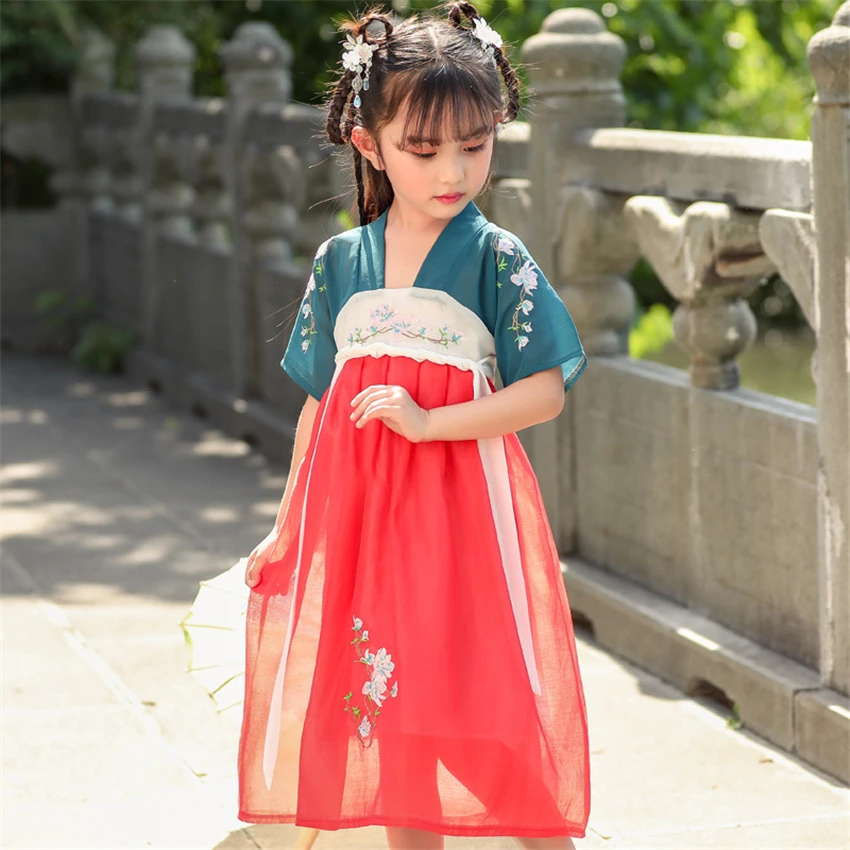 

Новое сказочное платье ханьфу для девушек традиционная китайская одежда танцевальный старинный костюм праздничный наряд ретро платья для ...
