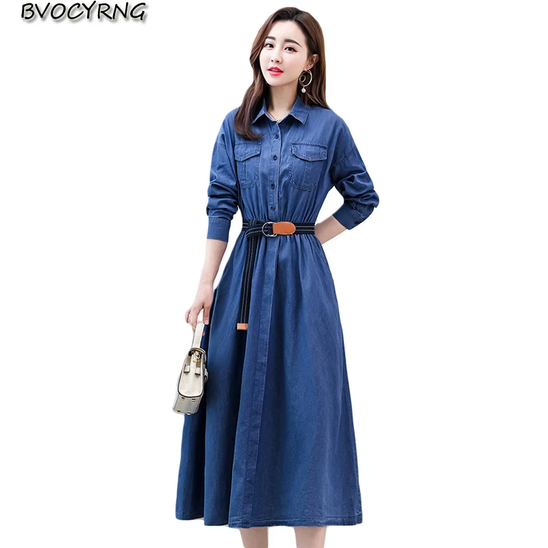 Long-sleeved slim denim dress female blouse dress 2019 spring autumn fashion casual long dresses women elegant jeans dresses
Long-sleeved slim denim dress female blouse dress 2019 spring autumn fashion casual long dresses women elegant jeans dresses