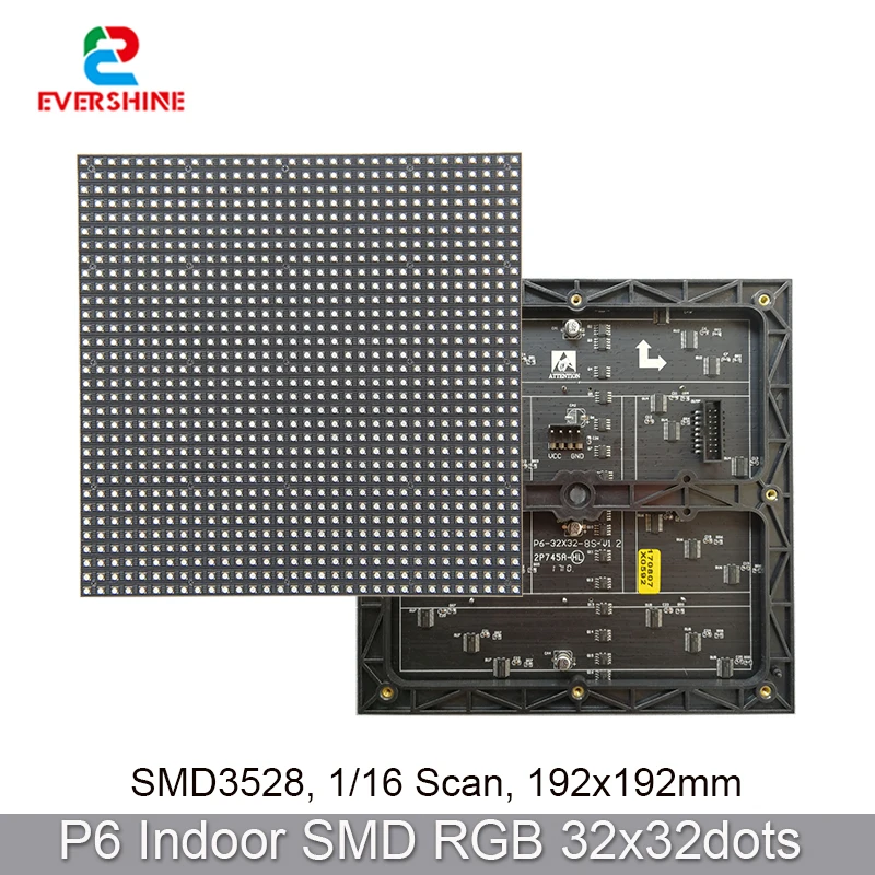 Полноцветная светодиодная матричная ПАНЕЛЬ SMD3528 P6 RGB 192x192 мм 32x32 пикселя для
