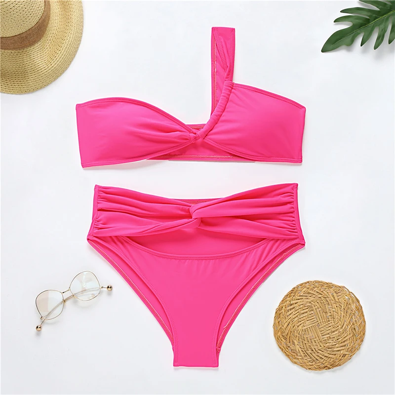 High Waist Bikini Set 2021 One Shoulder Women's Swimsuit Hollow Out Swimwear Brazilian Orange Bikinis Beach Wear Bathing Suit
High Waist Bikini Set 2021 One Shoulder Women's Swimsuit Hollow Out Swimwear Brazilian Orange Bikinis Beach Wear Bathing Suit