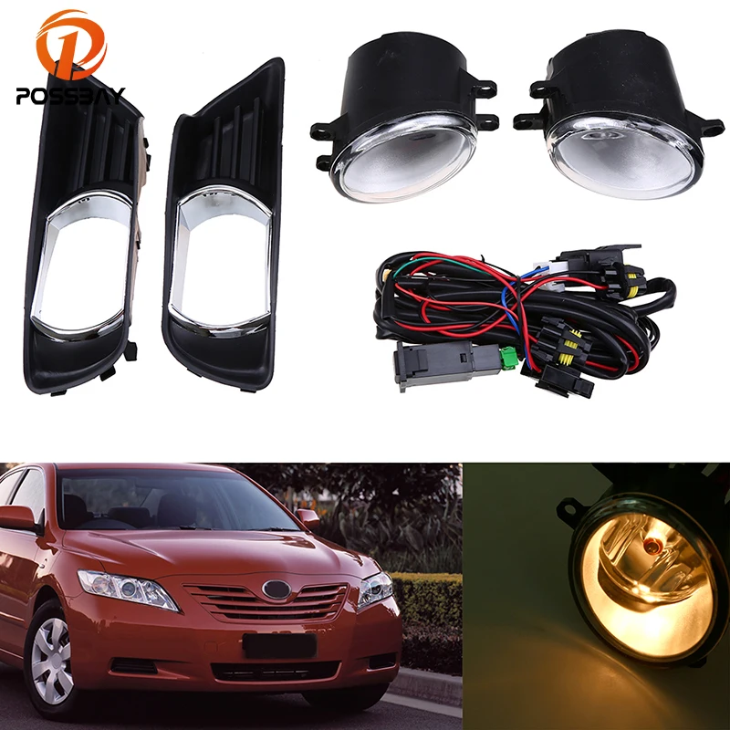 POSSBAY Front Lower Left Right Side Bumper Fog Light Grille Cover + Fog Lamps for Toyota Camry XV40 2007 2008 2009 Pre-facelift
POSSBAY Front Lower Left Right Side Bumper Fog Light Grille Cover + Fog Lamps for Toyota Camry XV40 2007 2008 2009 Pre-facelift