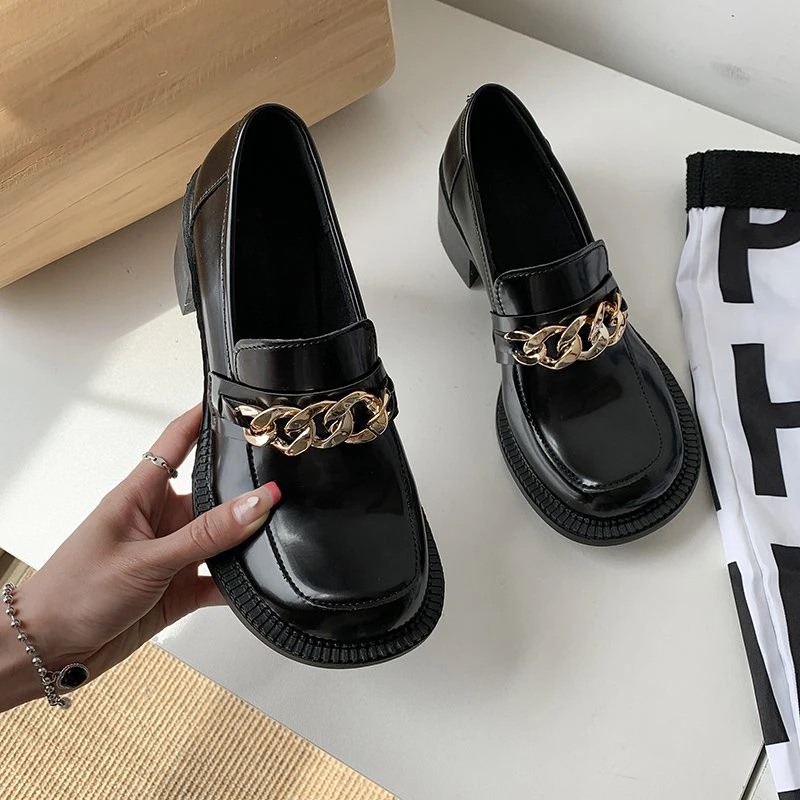 Women's High Heels Flat Platform Dress Shoes Hidden Height Heels Women's Casual Heeled Shoes Chain Decoration Women Heels shoe
Women's High Heels Flat Platform Dress Shoes Hidden Height Heels Women's Casual Heeled Shoes Chain Decoration Women Heels shoe