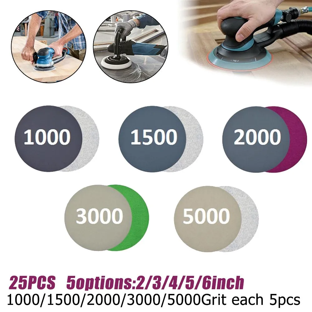 25Pcs 2/3/4/5/6inch Sanding Discs Assorted 1000/1500/2000/3000/5000 Grit Silicon Carbide Wet/Dry Sanding Paper Accessories
25Pcs 2/3/4/5/6inch Sanding Discs Assorted 1000/1500/2000/3000/5000 Grit Silicon Carbide Wet/Dry Sanding Paper Accessories