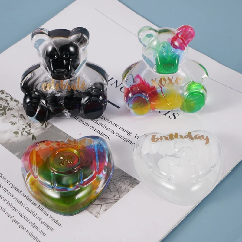 Resin Mold Semi-dimensional Cute Bear Doll Love Heart Ornaments Silicone Mould A2UA
Resin Mold Semi-dimensional Cute Bear Doll Love Heart Ornaments Silicone Mould A2UA