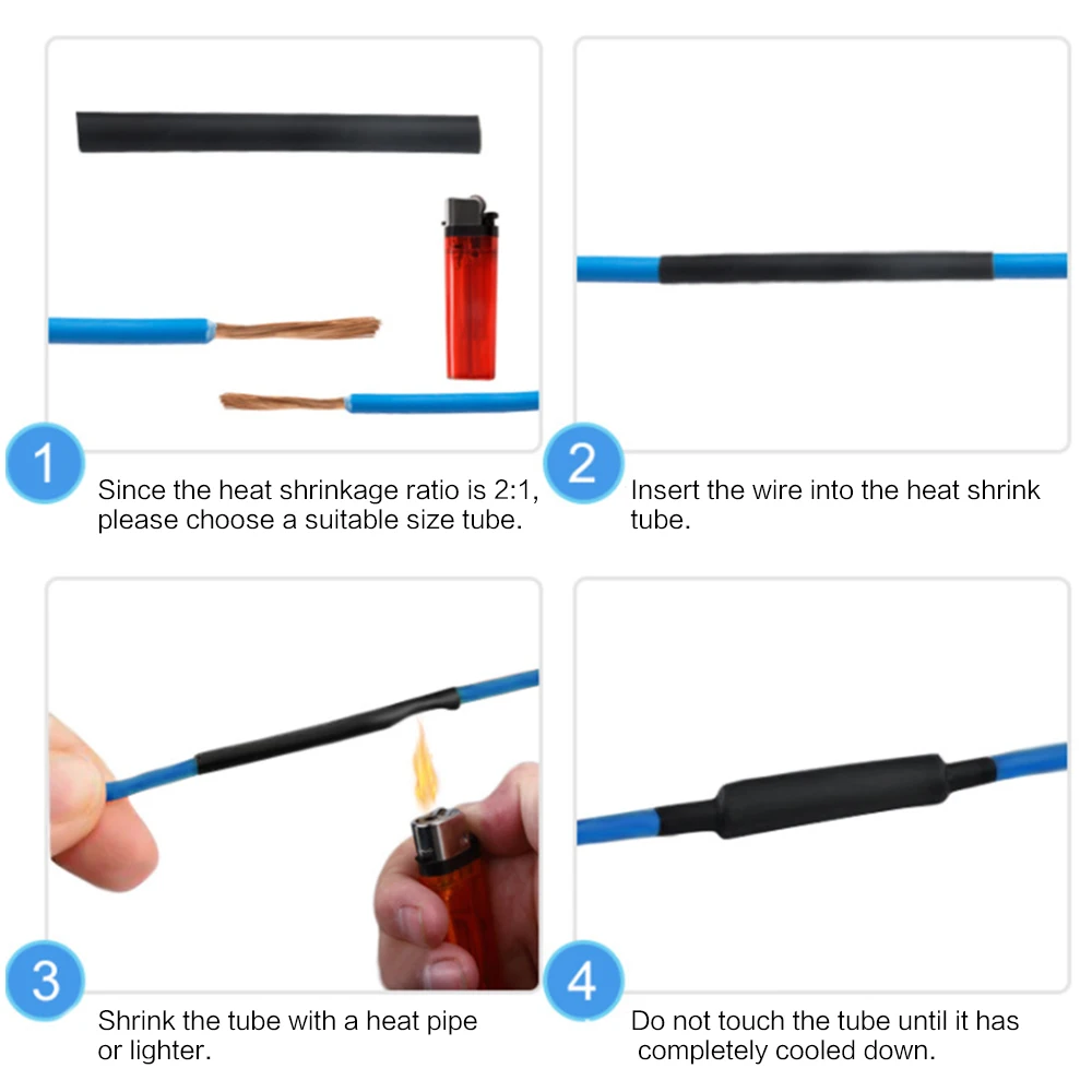 625PCS 2:1 Black Insulated Polyolefin Heat shrink Tubing Electronic DIY Kit Hot Selling
625PCS 2:1 Black Insulated Polyolefin Heat shrink Tubing Electronic DIY Kit Hot Selling