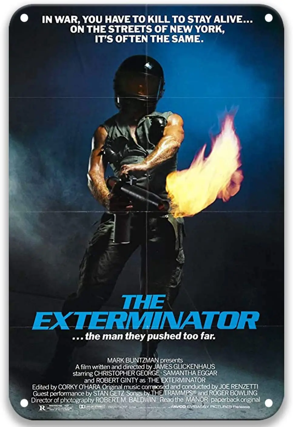 The Exterminator (1980),Vintage Movies Metal Tin Signs Vintage Style for Party Living Room Custom Farmhouse Garden 8x12 Inches
The Exterminator (1980),Vintage Movies Metal Tin Signs Vintage Style for Party Living Room Custom Farmhouse Garden 8x12 Inches