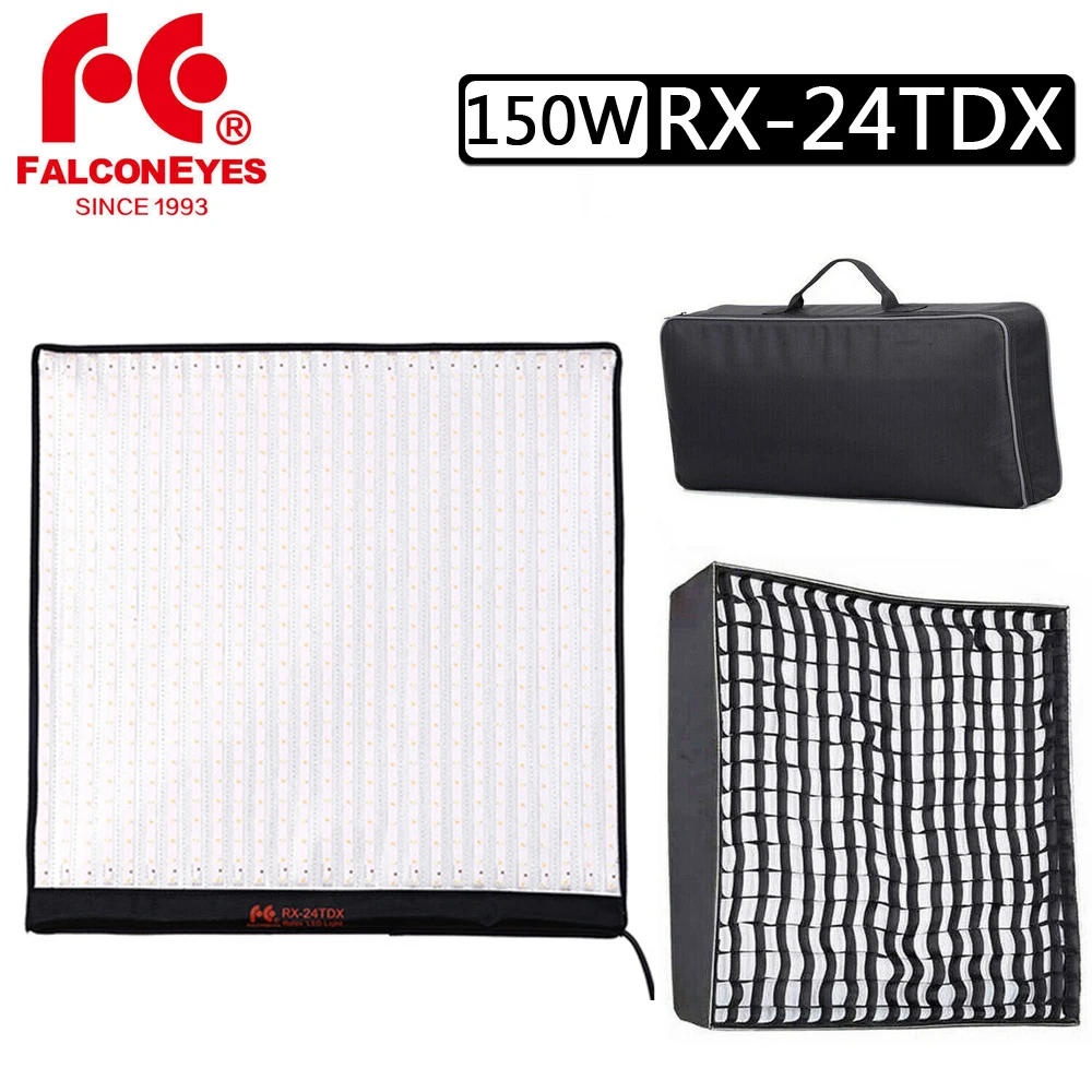 

Falcon Eyes RX-24TDX 150W Photography Bi-Color Flexible LED Video Light with Honeycomb Grid Softbox for Studio/Movie/Interview