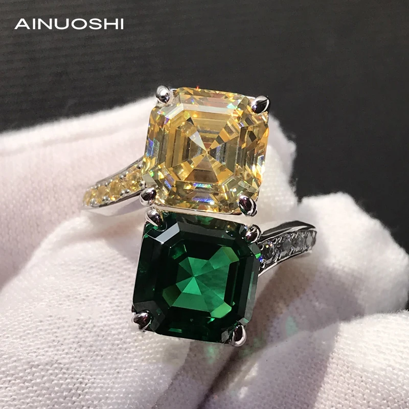 AINUOSHI 925 Sterling Silver Luxury 10x10mm Asscher Cut Two-gemstone Rings For Wedding Bridal Fine Jewelry With Adjustable
AINUOSHI 925 Sterling Silver Luxury 10x10mm Asscher Cut Two-gemstone Rings For Wedding Bridal Fine Jewelry With Adjustable