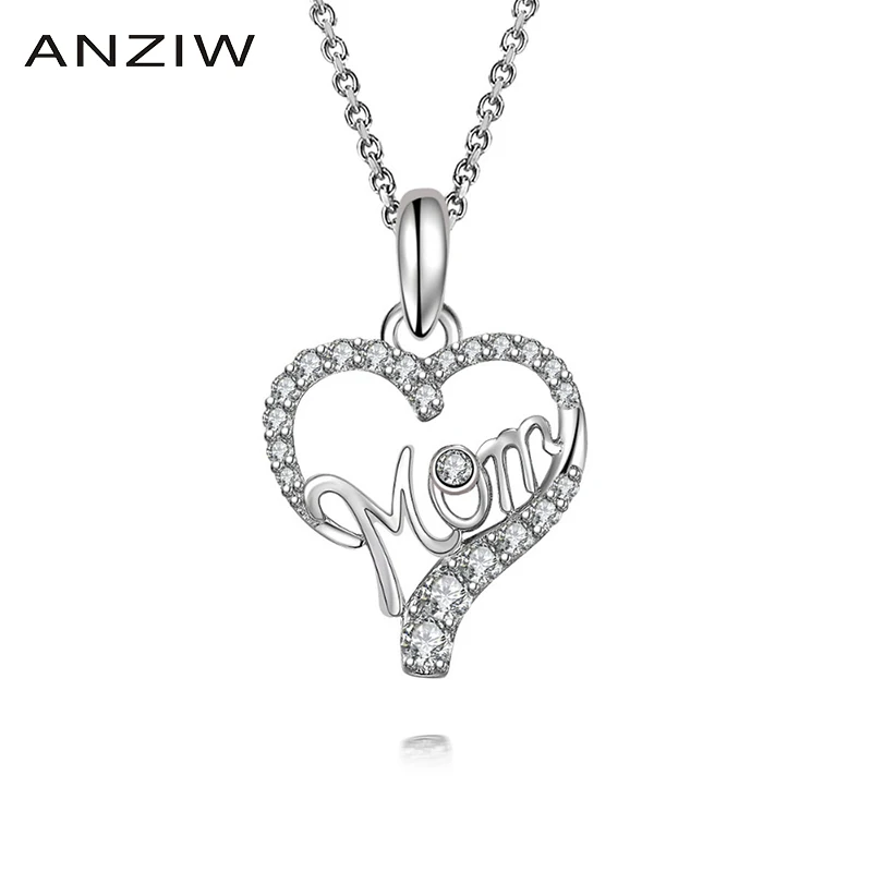 ANZIW Luxury 925 Sterling Silver Pendant Necklace for Women Hallow Mom Heart Cute Long Chain Necklace Wedding collar de plata
ANZIW Luxury 925 Sterling Silver Pendant Necklace for Women Hallow Mom Heart Cute Long Chain Necklace Wedding collar de plata