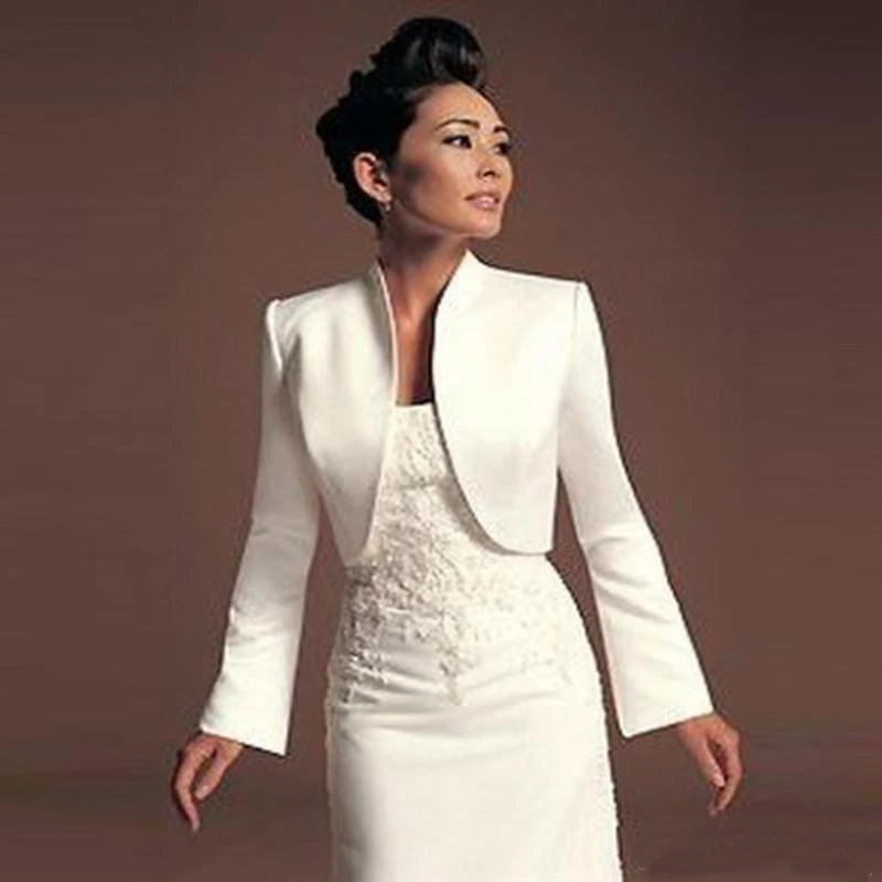 Formal Wedding Bolero Women Long Sleeve Satin Bridal Coat Wedding Jacket Good Quality Custom Made Wholesale
Formal Wedding Bolero Women Long Sleeve Satin Bridal Coat Wedding Jacket Good Quality Custom Made Wholesale