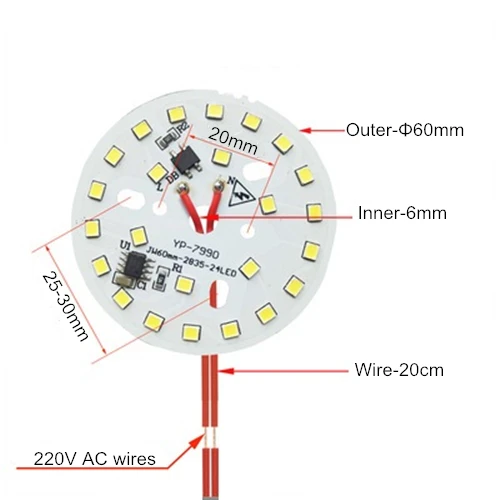 50Pcs 220V SMD 9W 60mm White Light LED Lighting Board Pannel Source Beads Aluminum Plate Base
50Pcs 220V SMD 9W 60mm White Light LED Lighting Board Pannel Source Beads Aluminum Plate Base