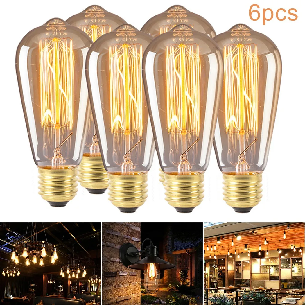 ST64 E27 Vintage Retro Edison Bulbs 40W Filament Light Bulb Warm Yellow Incandescent Filament Bulbs For Accent Lighting Dimmable
ST64 E27 Vintage Retro Edison Bulbs 40W Filament Light Bulb Warm Yellow Incandescent Filament Bulbs For Accent Lighting Dimmable