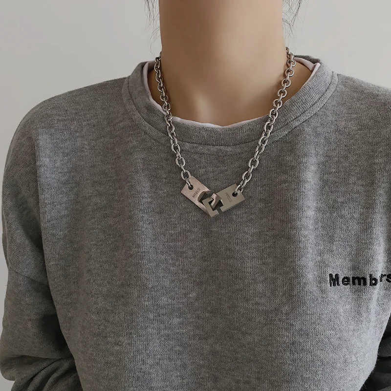 Hip Pop Necklace Rock Trendy exaggeration Link Hangtag Pendant Clavicle Chain Necklace 2021 New
Hip Pop Necklace Rock Trendy exaggeration Link Hangtag Pendant Clavicle Chain Necklace 2021 New