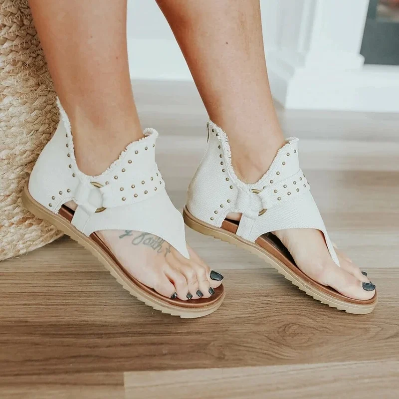 Sandals for Women Summer Flat Fashion Women's Sandals 2021 Flip Flop Roman Comfortable Sandals Zipper Rivets Open Toe Sandals
Sandals for Women Summer Flat Fashion Women's Sandals 2021 Flip Flop Roman Comfortable Sandals Zipper Rivets Open Toe Sandals