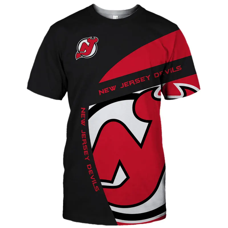 New Summer Casual Top New Jersey Men's Fashion T-shirt White and Red Stitching Curved Dot Printed Devil Letter T-shirt
New Summer Casual Top New Jersey Men's Fashion T-shirt White and Red Stitching Curved Dot Printed Devil Letter T-shirt