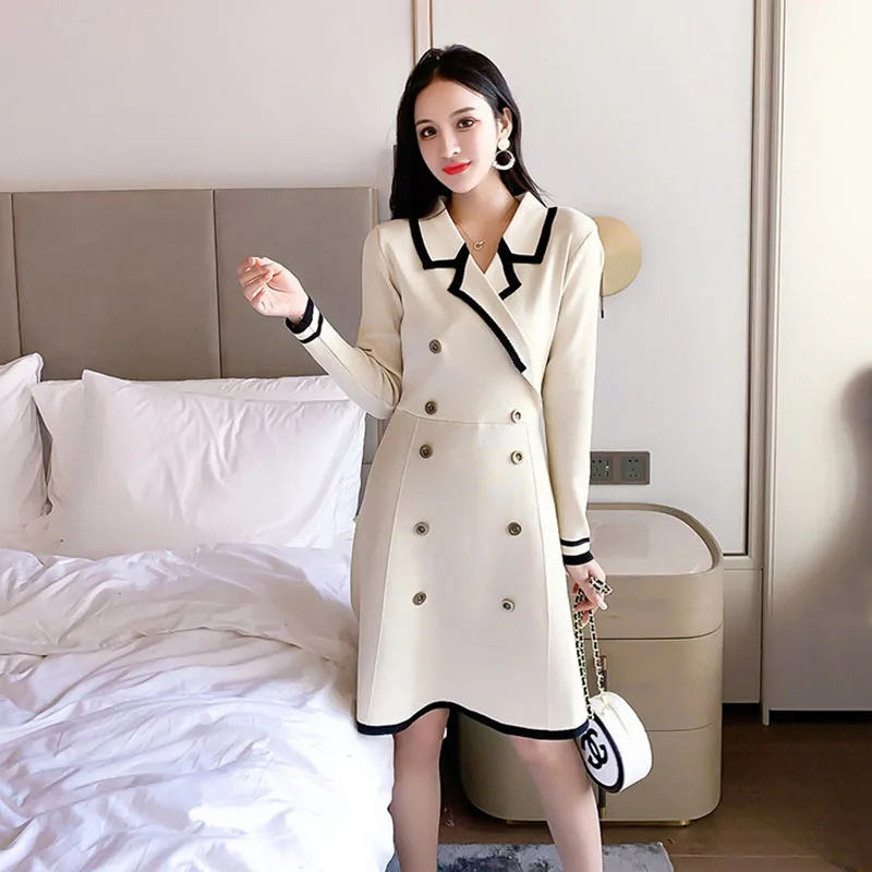 Women's Autumn Dresses New Long-sleeved Short French Retro Dresses with Waist Slimming and Gentle A-line Knitted Dress PL271
Women's Autumn Dresses New Long-sleeved Short French Retro Dresses with Waist Slimming and Gentle A-line Knitted Dress PL271