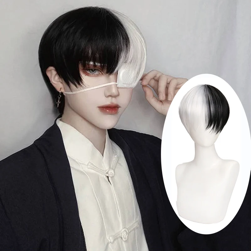 XUANGUANG Synthetic Men's Black and White Shuangpin Wigs Halloween Cosplay Wigs Anime Boys Wigs with Bangs Daily Wear
XUANGUANG Synthetic Men's Black and White Shuangpin Wigs Halloween Cosplay Wigs Anime Boys Wigs with Bangs Daily Wear