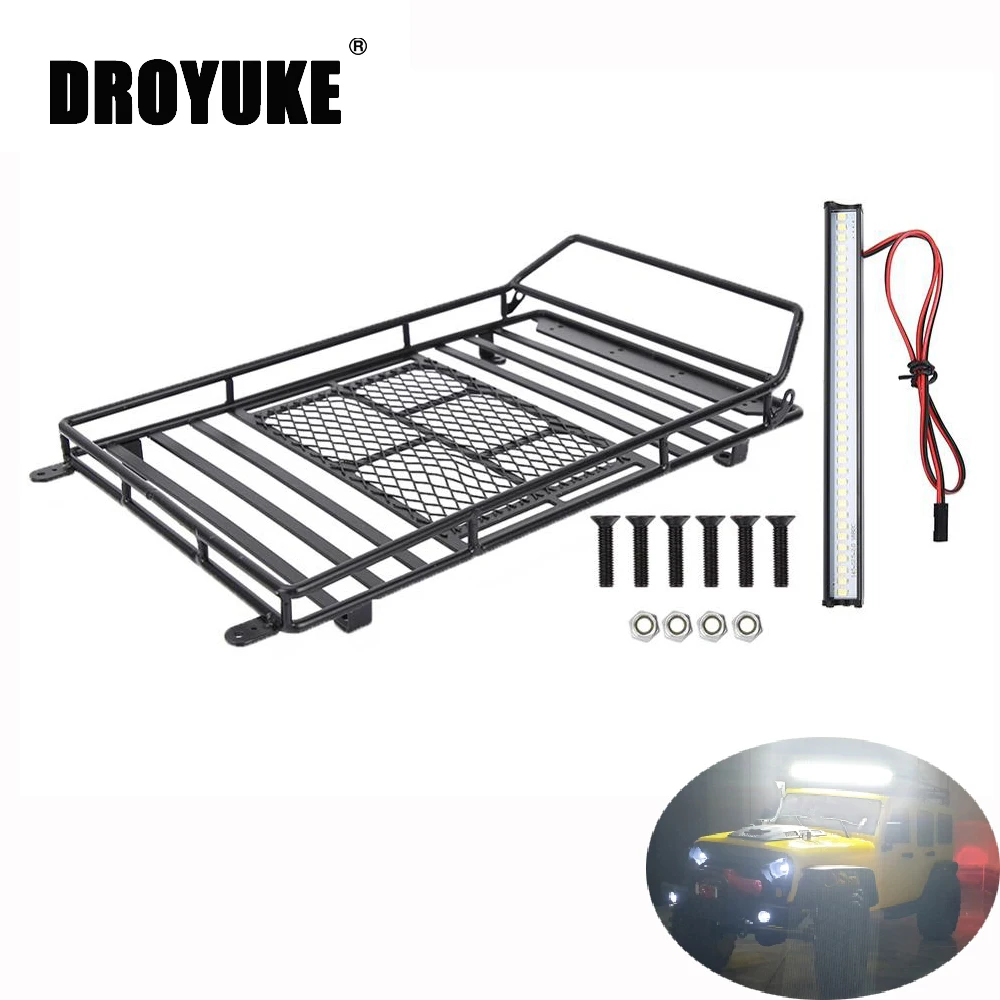 Droyuke Portaequipajes para techo de Metal con 36 LED barra de focos para coche RC 1/10 Trx4 RC4WD Cherokee Wrangler Axial SCX10
Droyuke Portaequipajes para techo de Metal con 36 LED barra de focos para coche RC 1/10 Trx4 RC4WD Cherokee Wrangler Axial SCX10