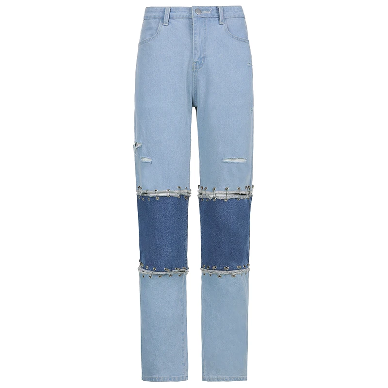HEYounGIRL Patchwork Holes Blue Jeans for Women Casual Hip Hop High Waist Denim Pants Capris Fashion Streetwear Long Trousers
HEYounGIRL Patchwork Holes Blue Jeans for Women Casual Hip Hop High Waist Denim Pants Capris Fashion Streetwear Long Trousers