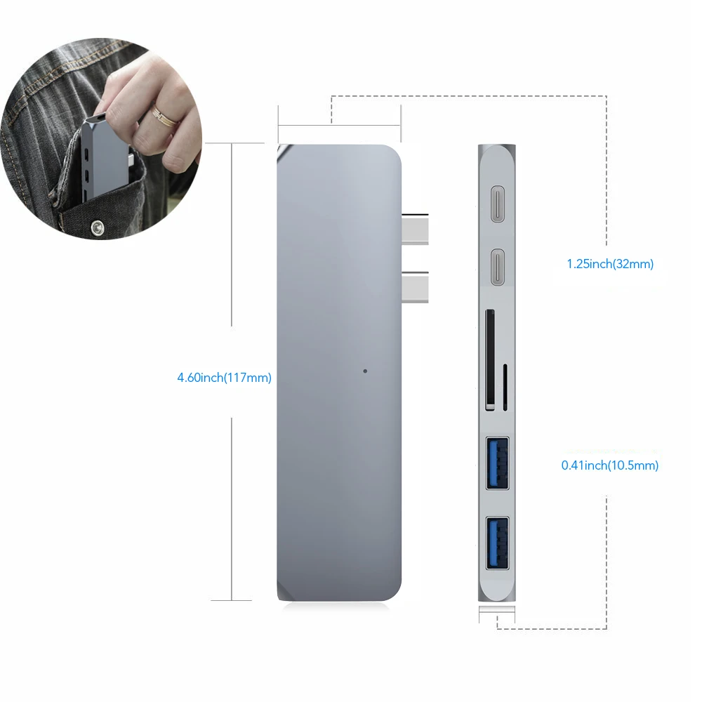 type c laptop hub for MacBook Pro macbook air dual usb c to HDMI wholesale 2pcs/lot
type c laptop hub for MacBook Pro macbook air dual usb c to HDMI wholesale 2pcs/lot