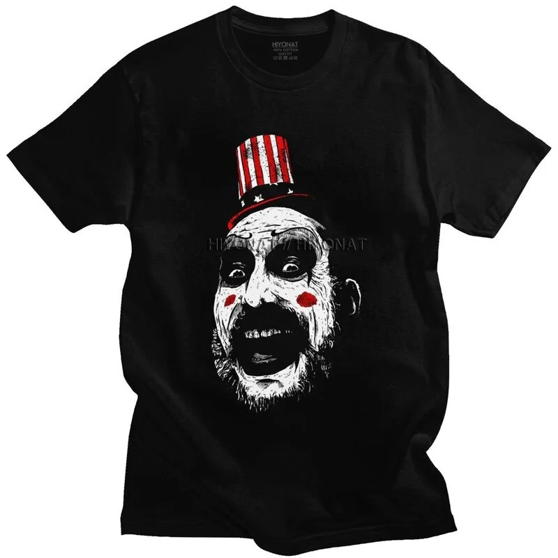 Captain Spaulding T Shirt Men Short Sleeve Soft Cotton T-shirt Graphic Horror Film House of 1000 Corpses Tees Streetwear Tshirt
Captain Spaulding T Shirt Men Short Sleeve Soft Cotton T-shirt Graphic Horror Film House of 1000 Corpses Tees Streetwear Tshirt