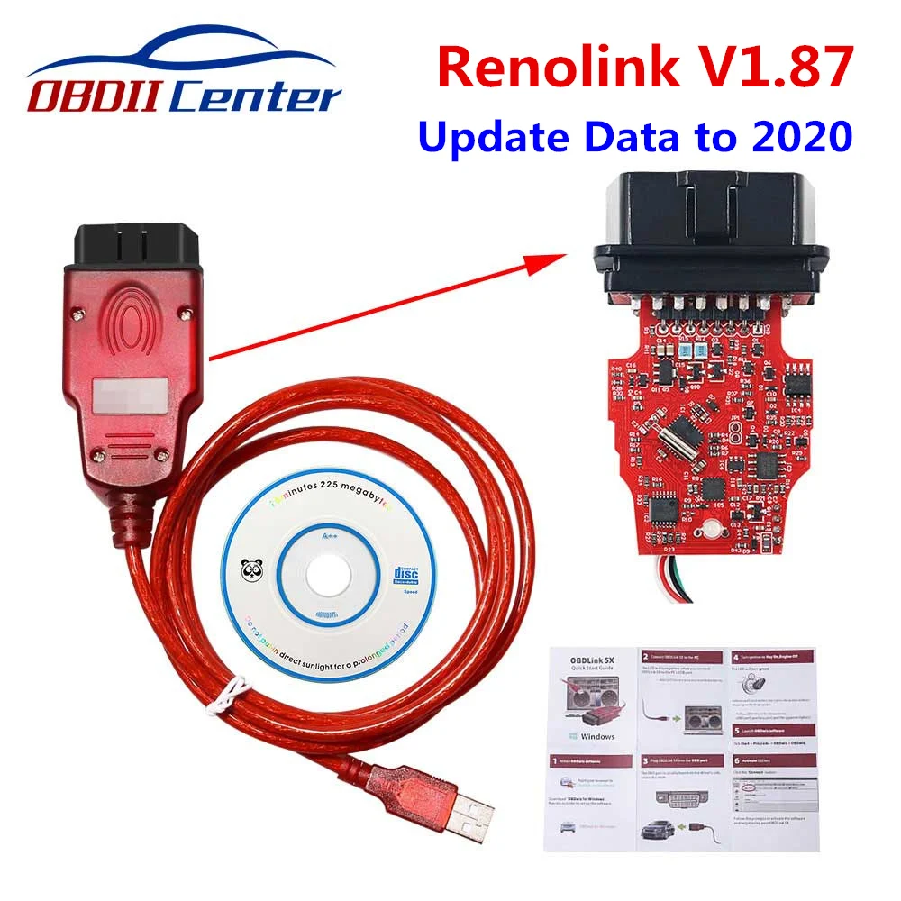 Новый автомобильный ECU программатор Renolink V1.87 для Renault ключевой 1 52 USB OBD2