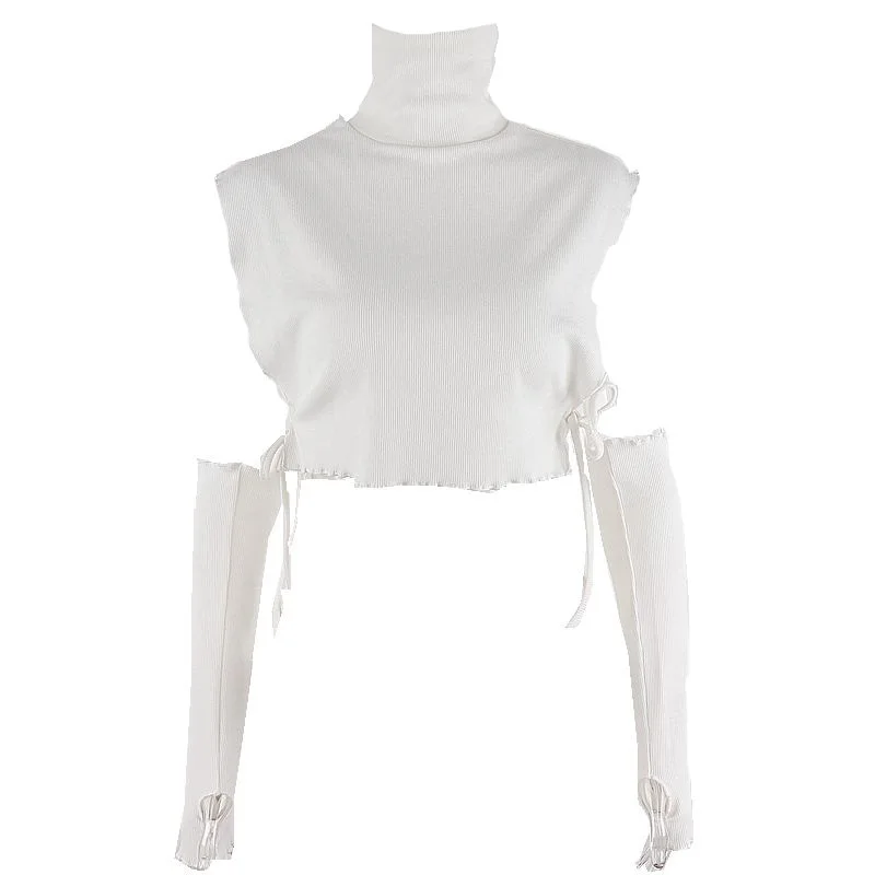 White Crop Top Women Long Sleeve T-shirt Female y2k Clothes Solid Color Fashion High Collar Lacing Up Woman Short Top Tee Shirt
White Crop Top Women Long Sleeve T-shirt Female y2k Clothes Solid Color Fashion High Collar Lacing Up Woman Short Top Tee Shirt