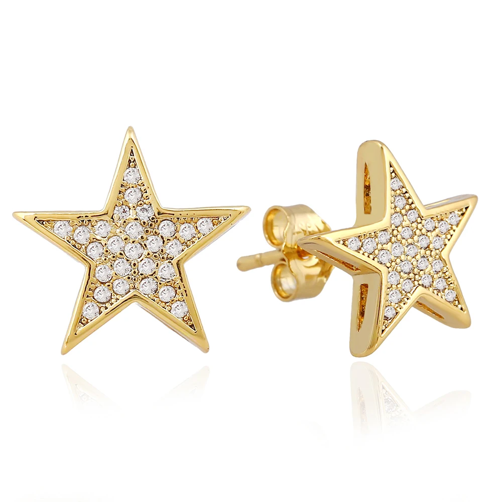 Fashion Star Crystal Stud Earring for women Gold Silver Color Iced Out Micro Pave CZ Earrings Luxury Girls Jewelry
Fashion Star Crystal Stud Earring for women Gold Silver Color Iced Out Micro Pave CZ Earrings Luxury Girls Jewelry