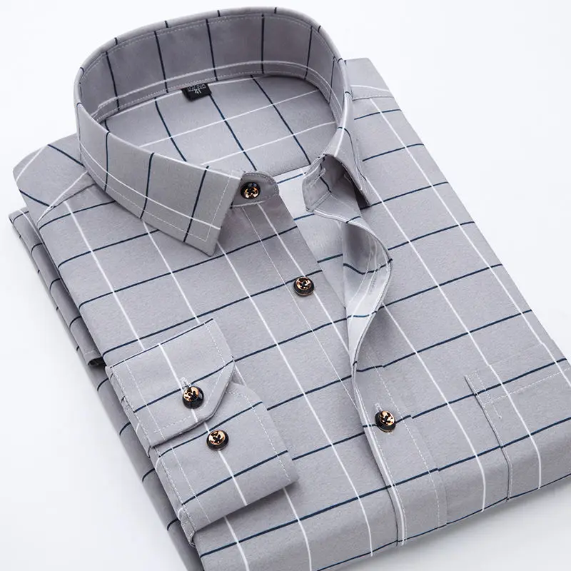 Plaid Shirts Long Sleeve Mens Spring Autumn Thin Male Casual Shirt Man Printed Dress Shirt Stripe Slim Fit Botton Down Business
Plaid Shirts Long Sleeve Mens Spring Autumn Thin Male Casual Shirt Man Printed Dress Shirt Stripe Slim Fit Botton Down Business