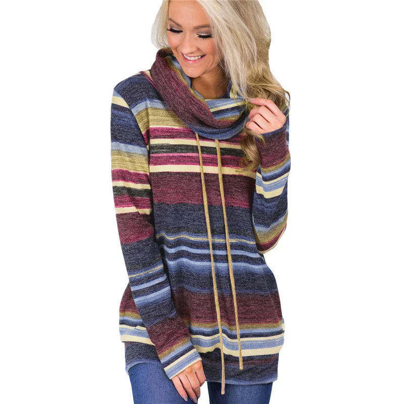 Autumn Turtleneck Sweater Women Winter Long Sleeve Sweater Striped Multicolor Casual Pullover Lace Up Knitted Sweater Tunic
Autumn Turtleneck Sweater Women Winter Long Sleeve Sweater Striped Multicolor Casual Pullover Lace Up Knitted Sweater Tunic