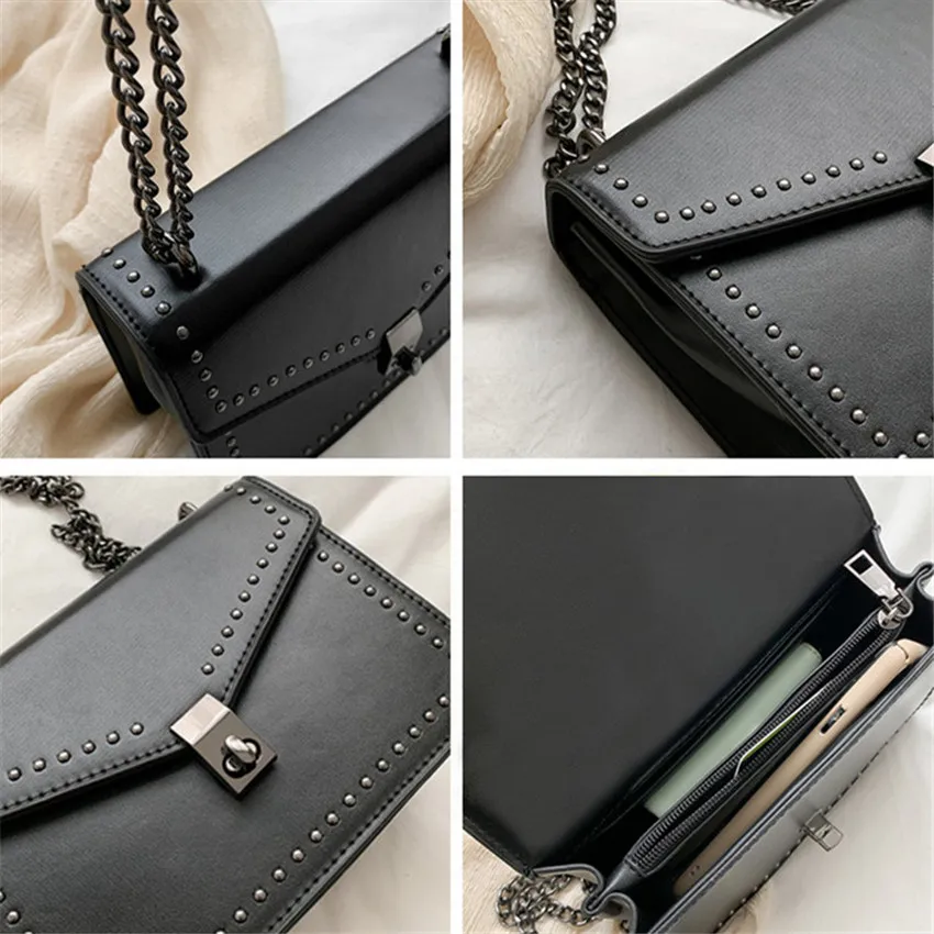 TOYOOSKY Vintage Leather Crossbody Bags For Women Travel Handbag Chain Fashion Rivet Small Shoulder Messenger Bags Female Flaps
TOYOOSKY Vintage Leather Crossbody Bags For Women Travel Handbag Chain Fashion Rivet Small Shoulder Messenger Bags Female Flaps