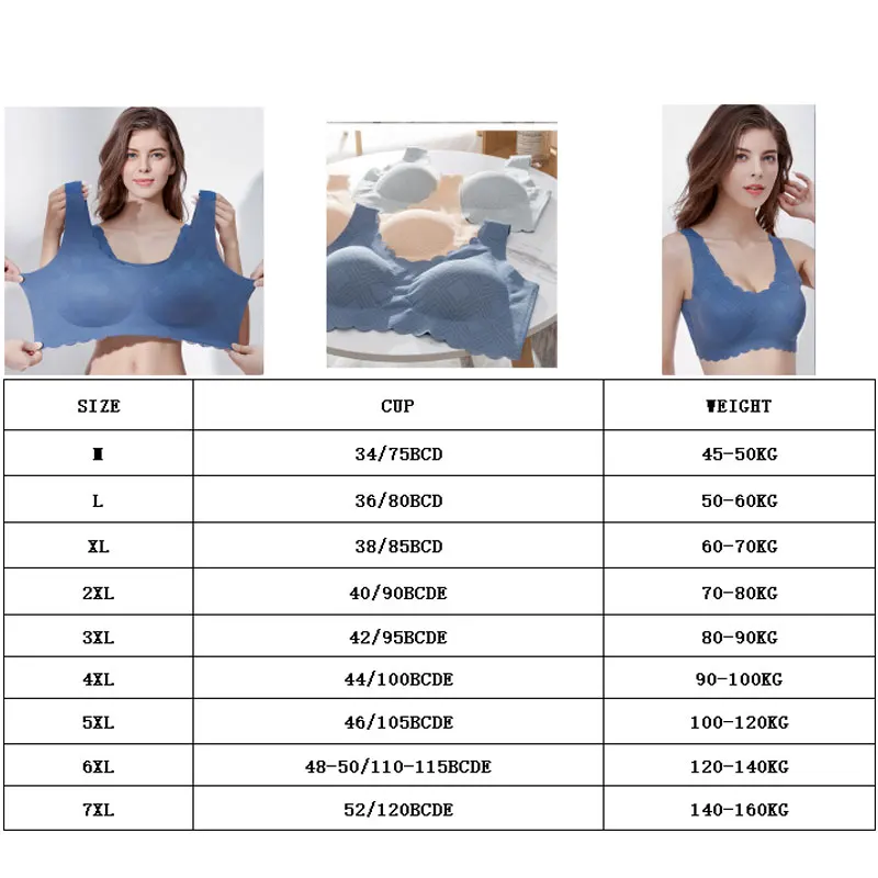 Large Size Latex Bra Vest Type Sports Underwear Women Fat M-7XL Gather The Thin Bra No Trace No Ring Sports Bras Sportswear
Large Size Latex Bra Vest Type Sports Underwear Women Fat M-7XL Gather The Thin Bra No Trace No Ring Sports Bras Sportswear