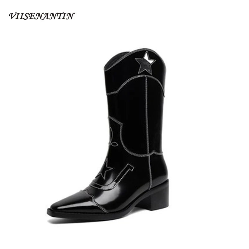 VIISENANTIN 2020 New Autumn Winter Square Toe Chunky Heel Sleeve Boots Mid-tube Catwalk Boots High-tube Embroidered Cowboy Boots
VIISENANTIN 2020 New Autumn Winter Square Toe Chunky Heel Sleeve Boots Mid-tube Catwalk Boots High-tube Embroidered Cowboy Boots
