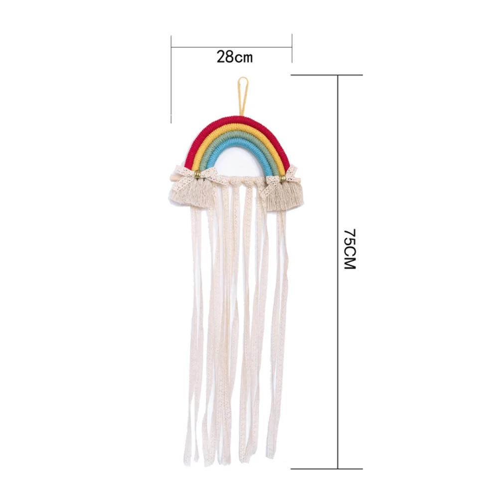 Wooden Stick Cotton Rope Wall Hanging Rainbow Hair Clip Holder Women Baby Hair Bow Holder Organizer Girls Room Accessories Rack
Wooden Stick Cotton Rope Wall Hanging Rainbow Hair Clip Holder Women Baby Hair Bow Holder Organizer Girls Room Accessories Rack